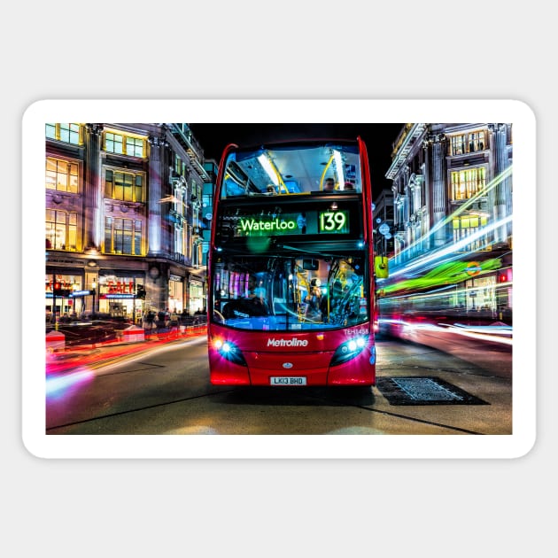 London Red Bus no 139 Sticker by balazsromsics